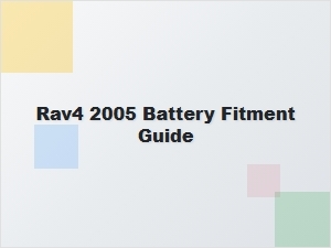 Your Rav4 Battery Fitment Guide
